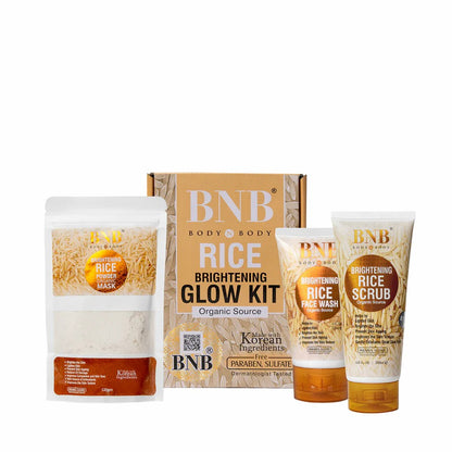 BNB Rice Whitening & Glowing Facial Kit – Complete 5 in 1 Skincare Set