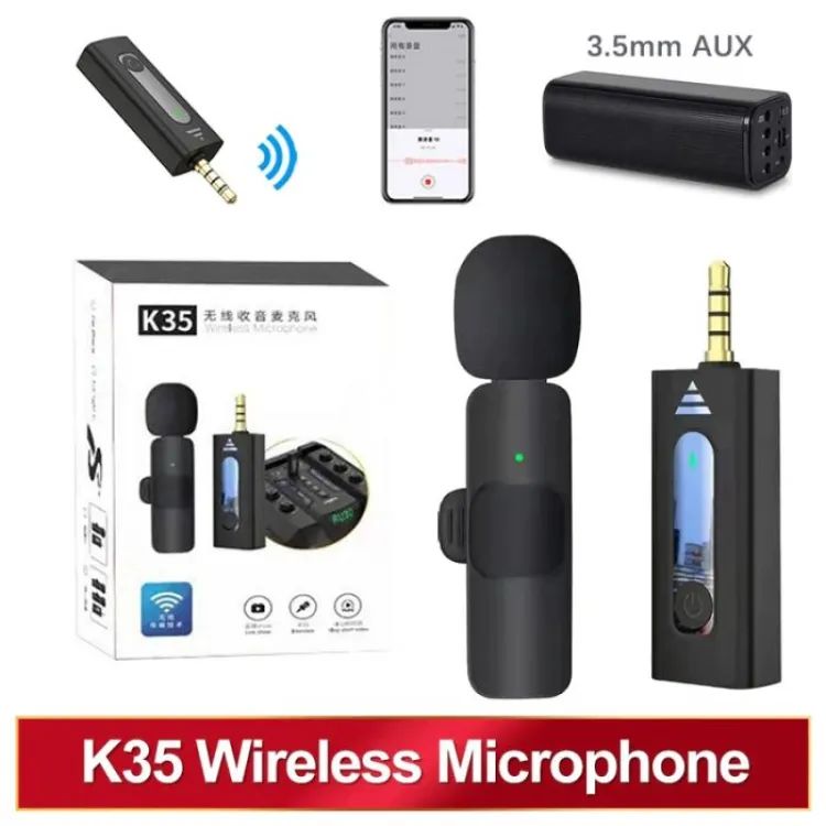K35 Wireless Lavalier Microphone – Clear & Crisp Audio for Content Creators